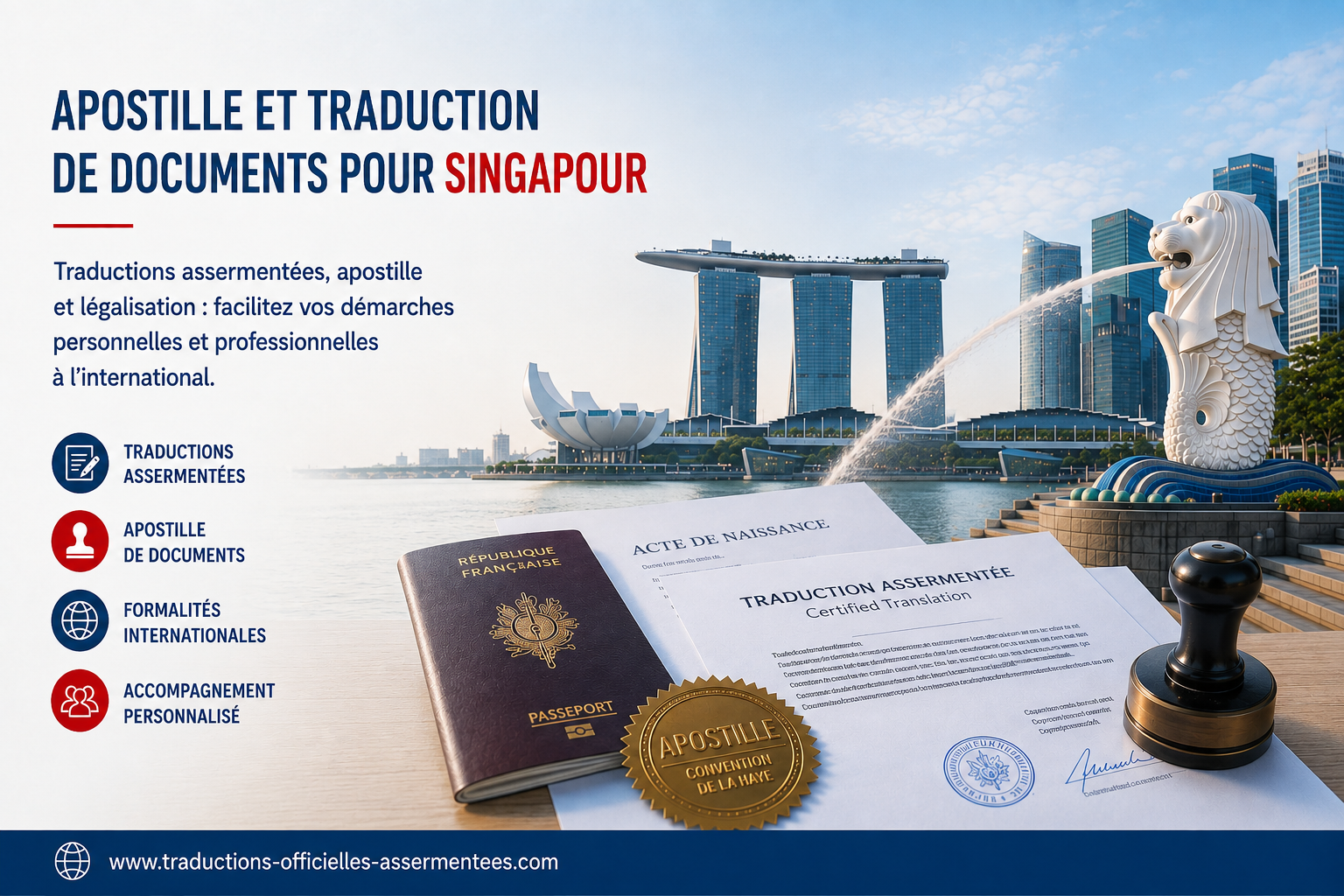 Apostille et traduction assermentée pour Singapour : démarches et documents